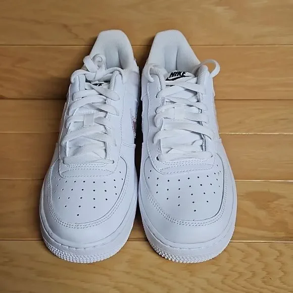 Nike Air Force 1 GS Digital Swoosh White Multi-Color Black CW1577-100 - Picture 4 of 11